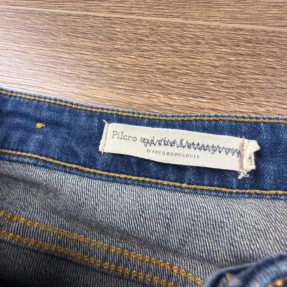 Anthropologie Pilcro & The Letterpress Mid-Rise Slim Long Shorts Raw Hem Size 28 - Picture 7 of 12